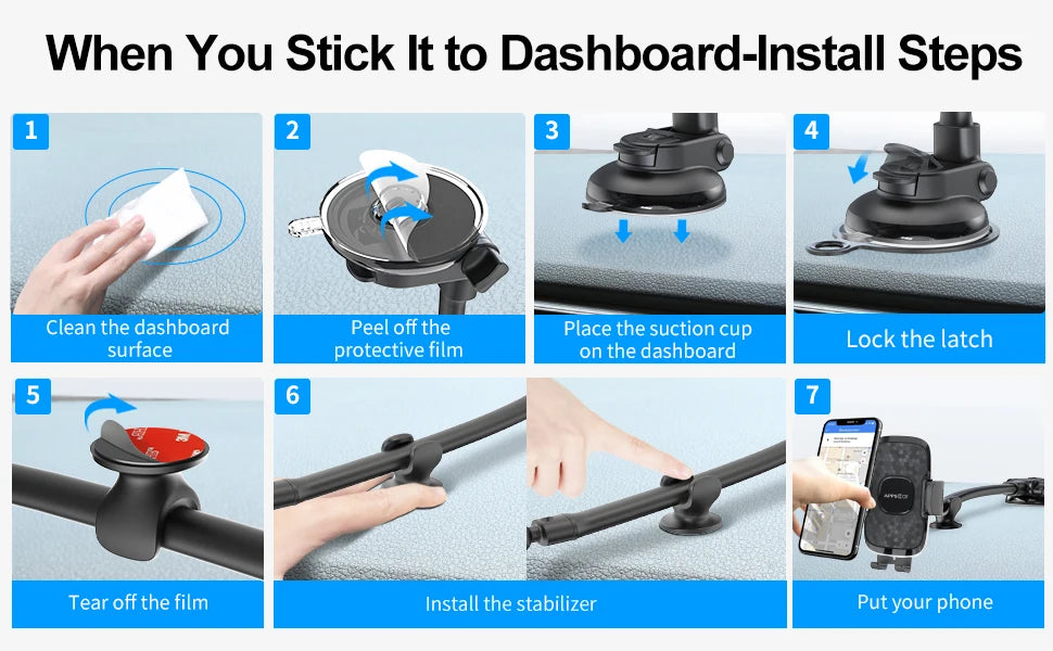 Suporte de Telemóvel para Carro com Ventosa – Braço Ajustável e Fixação Extra Forte (GPS Seguro)